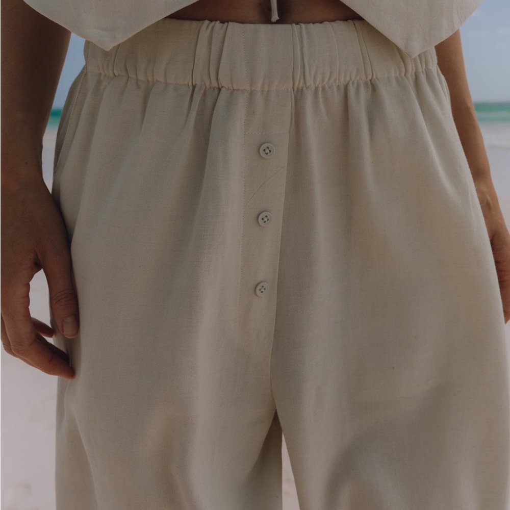 NWT Daily Drills Linen Resort Pants - Cream - XS/S - Picture 4 of 5